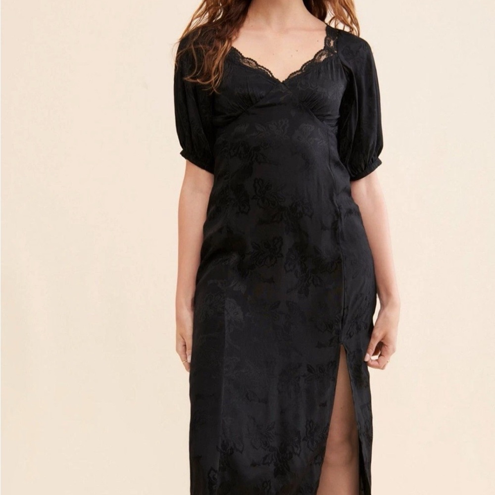Anthropologie Saltwater Luxe Cinna Midi Dress, Color: Black, Size: M